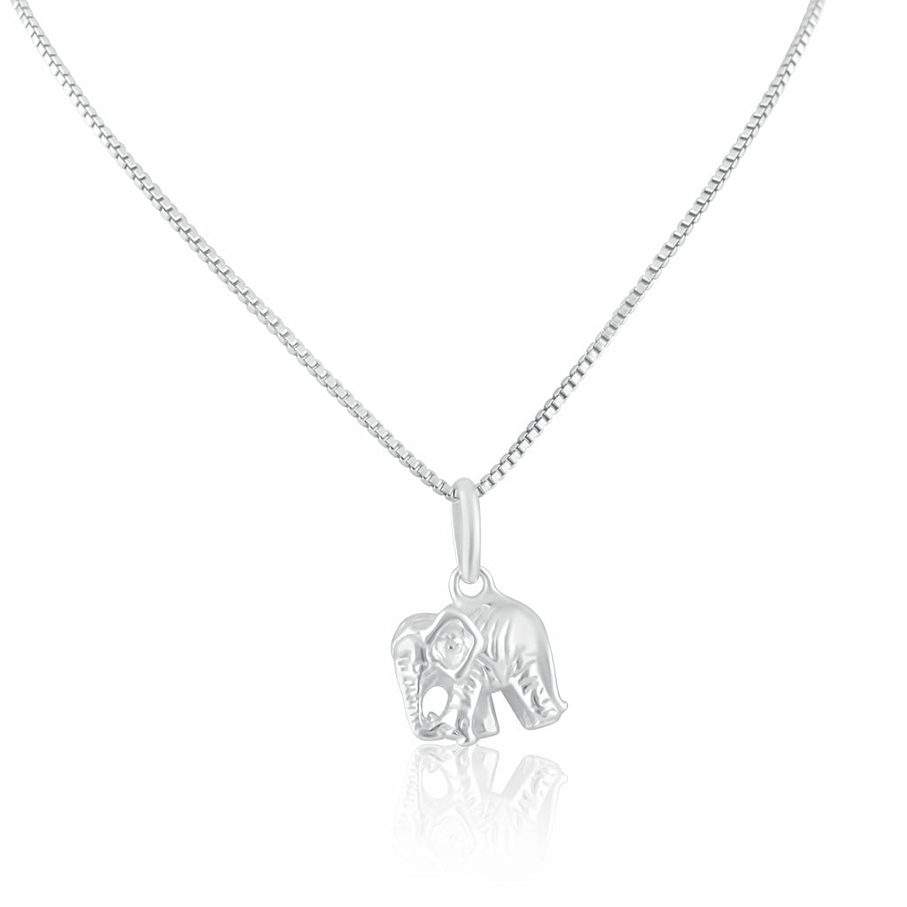 SilverCloseOut 925 Sterling Silver Womens Small Lucky Elephant Necklace Silver Girls Elephant Charm Necklace