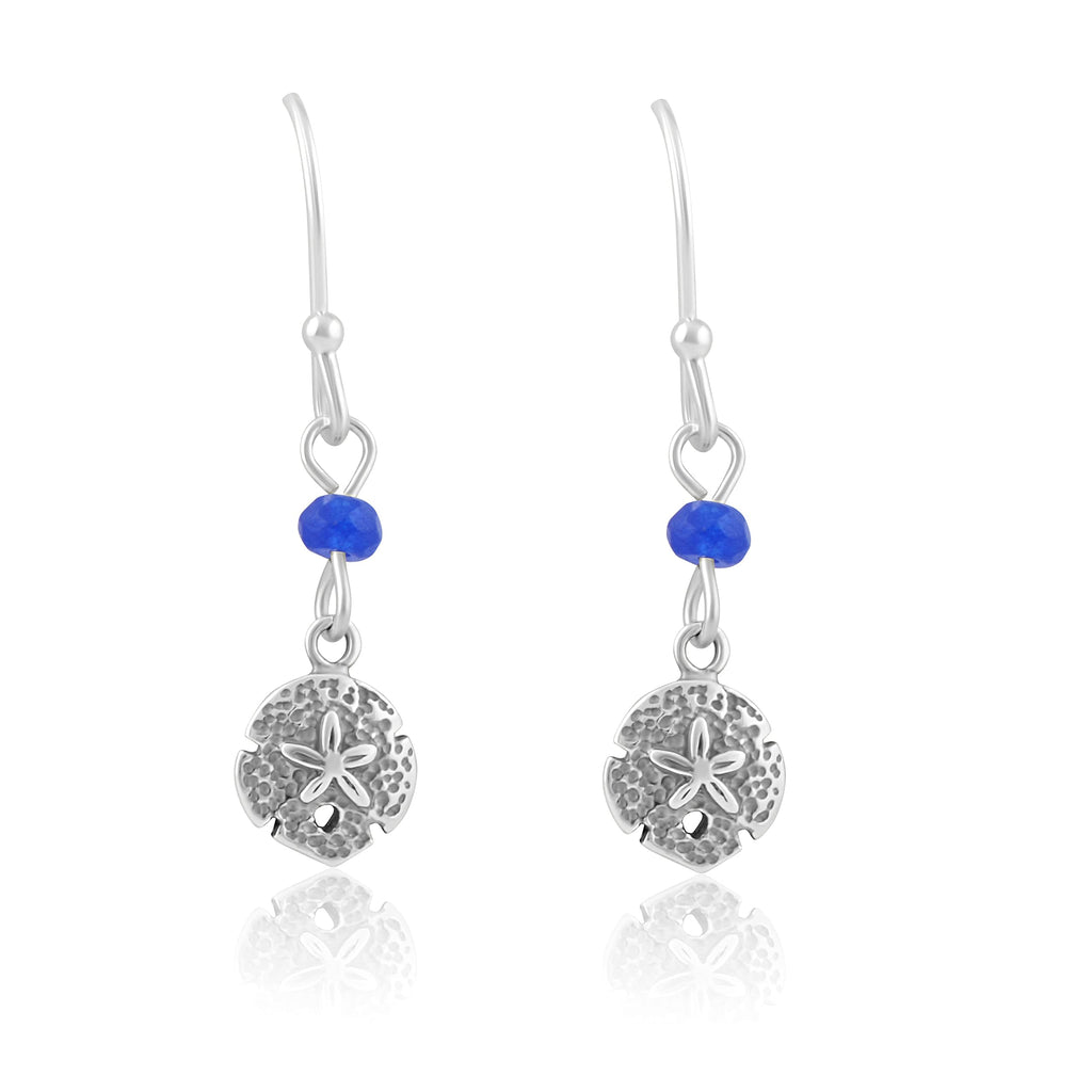 SilverCloseOut Sterling Silver Dangling Sand Dollar Fishhook Earrings for Women