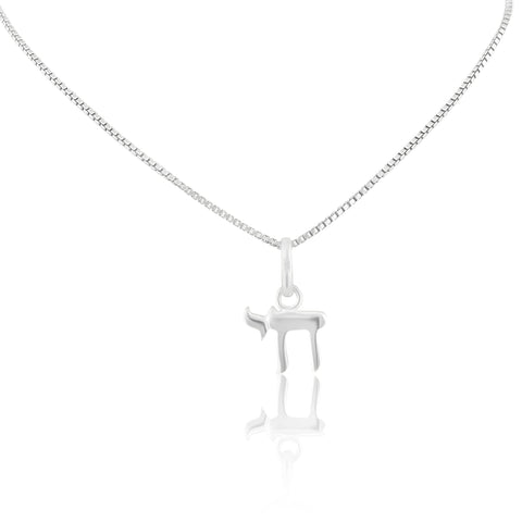 SilverCloseOut 925 Sterling Silver Jewish Hebrew Chai Pendant Necklace Silver Chai Womens Charm Necklace