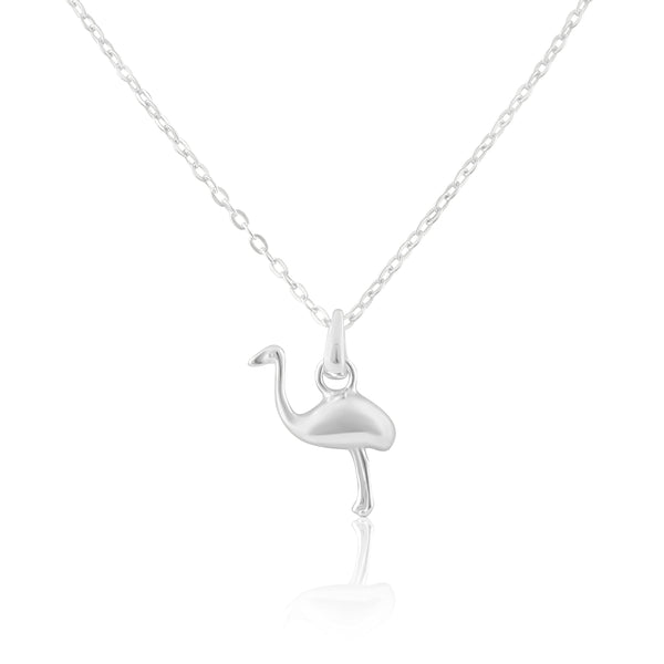 SilverCloseOut 925 Sterling Silver Girls Ostrich Bird Charm Necklace Womens Emu Necklace