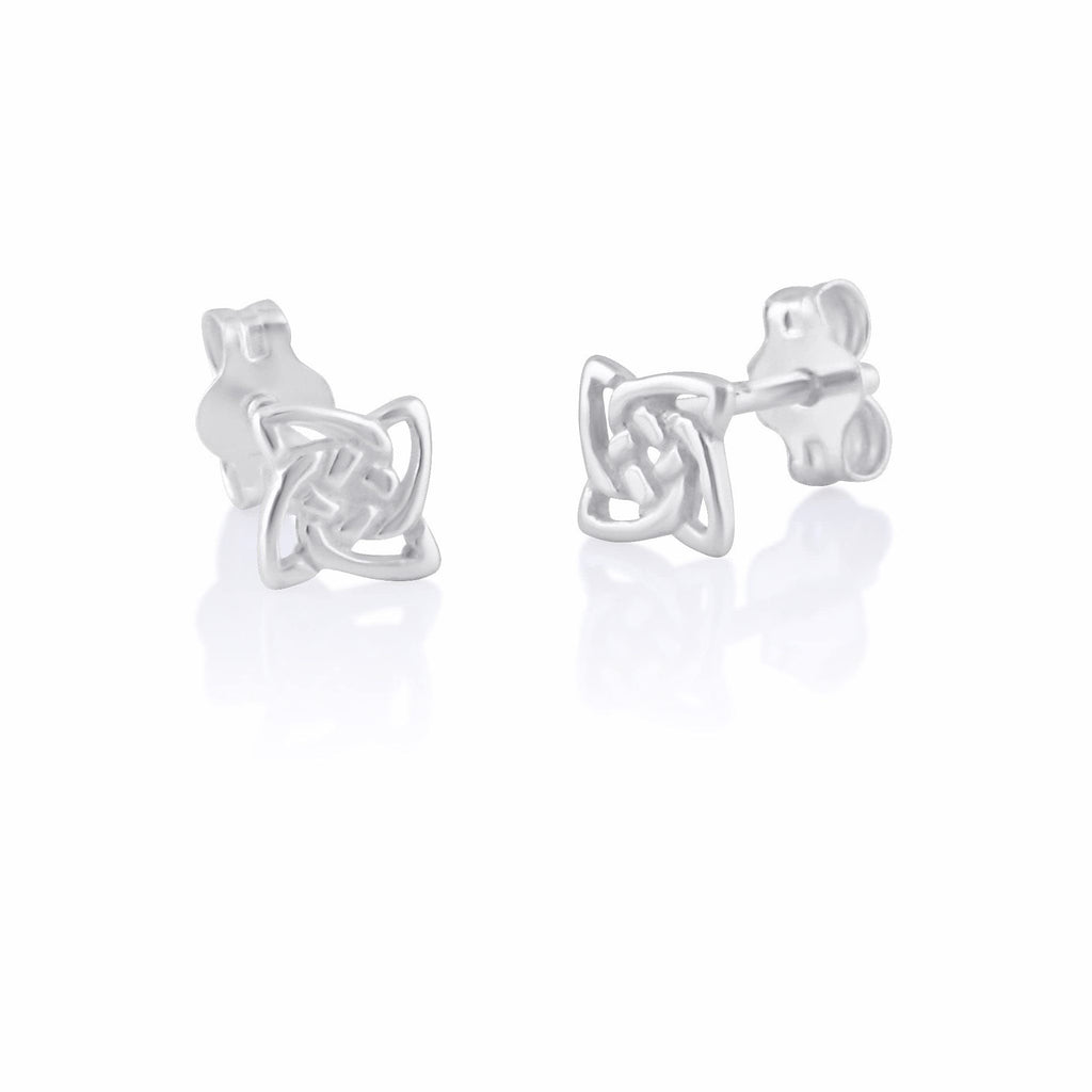 SilverCloseOut Sterling Silver Celtic Knot Womens Stud Earrings Girls Celtic Triquetra Studs