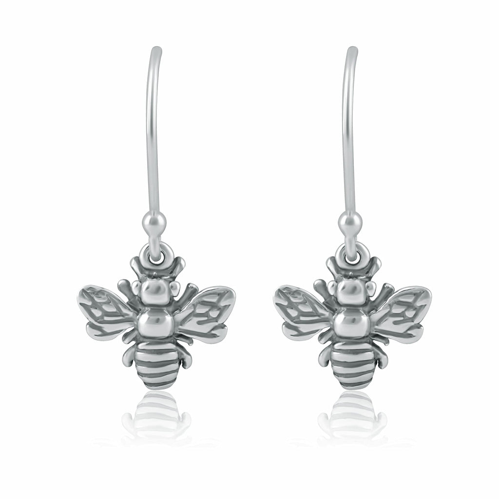 SilverCloseOut Sterling Silver Dangling Honey Bee Drop Earrings for Women