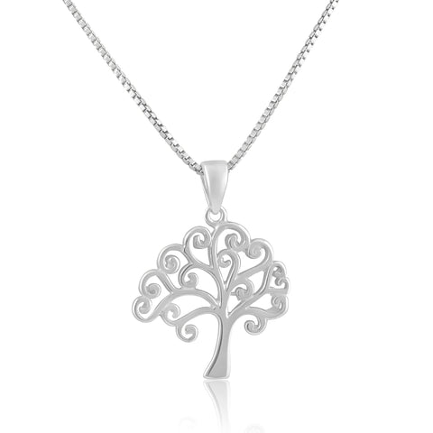 SilverCloseOut 925 Sterling Silver Womens Small Celtic Tree of Life Necklace Silver Girls Tree of Life Charm Necklace