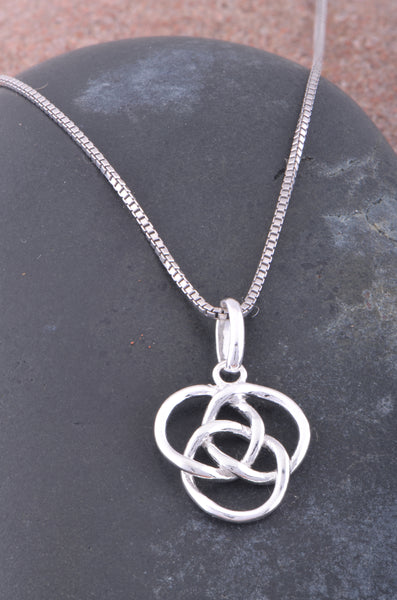 Sterling Silver Womens Dainty Celtic Triquetra Trinity Knot Necklace