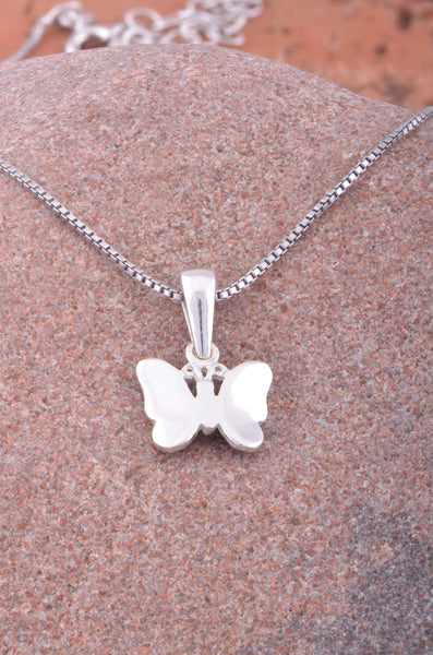 Sterling Silver Red Butterfly Necklace