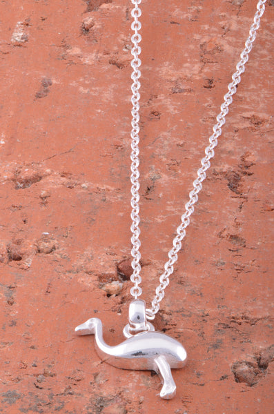 SilverCloseOut 925 Sterling Silver Girls Ostrich Bird Charm Necklace Womens Emu Necklace