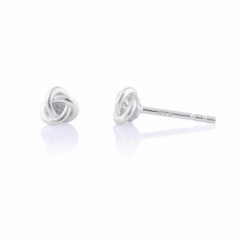 SilverCloseOut Sterling Silver Small Love Knot Womens stud Earrings Girls Love Knot Studs