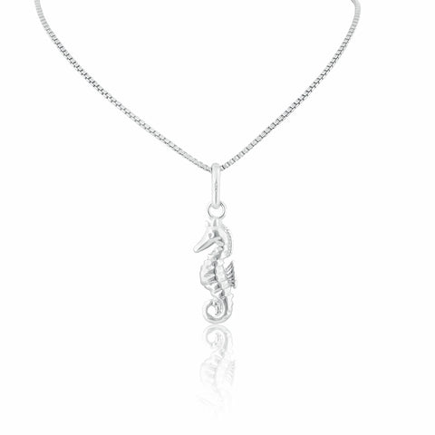 SILVERCLOSEOUT Sterling Silver Womens Small Tropical SeaHorse Ocean Charm Necklace