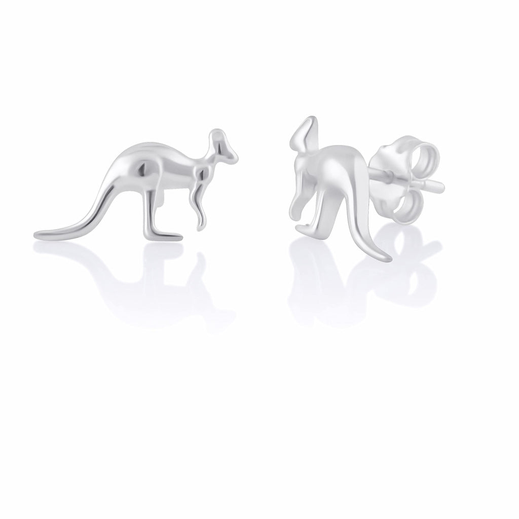 SilverCloseOut Sterling Silver Kangaroo Womens Stud Earrings Girls Kangaroo Studs