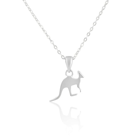 SilverCloseOut 925 Sterling Silver Womens Kangaroo Animal Necklace Silver Girls Kangaroo Charm Necklace