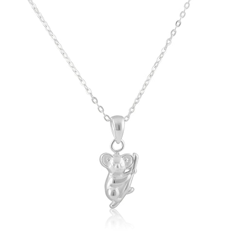 SilverCloseOut Womens Koala Necklace 925 Sterling Silver Girls Koala Bear Jewelry