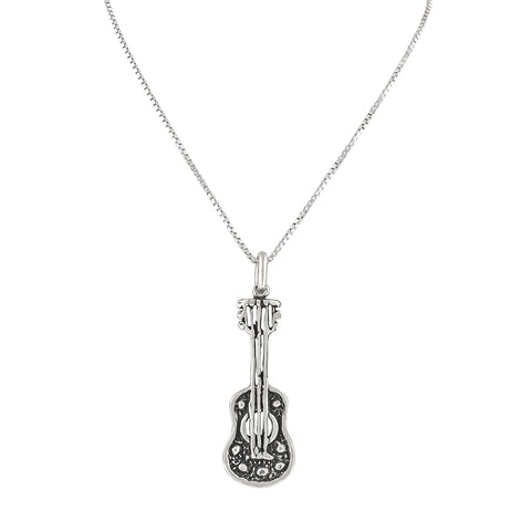 Sterling Silver Guitar Necklace (18" chain included)