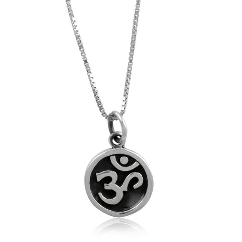 Sterling Silver Om Sign Necklace