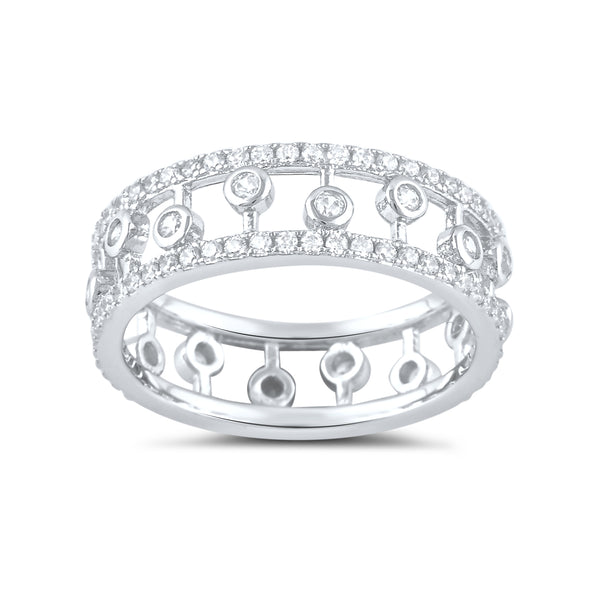 Sterling Silver Cz Statement Eternity Ring