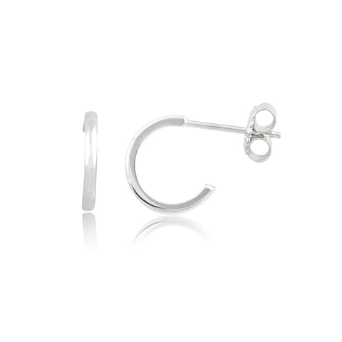 Sterling Silver Small Huggie Earrings- 11mm