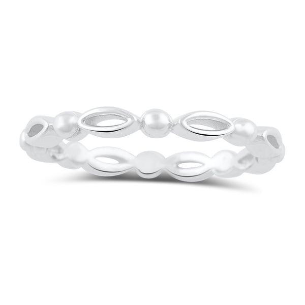 Sterling Silver Stackable Bead Bar Eternity Ring  2.5mm - SilverCloseOut - 2