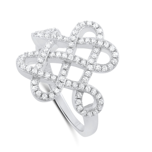 Sterling Silver Cz Solomons Knot Ring - SilverCloseOut - 3