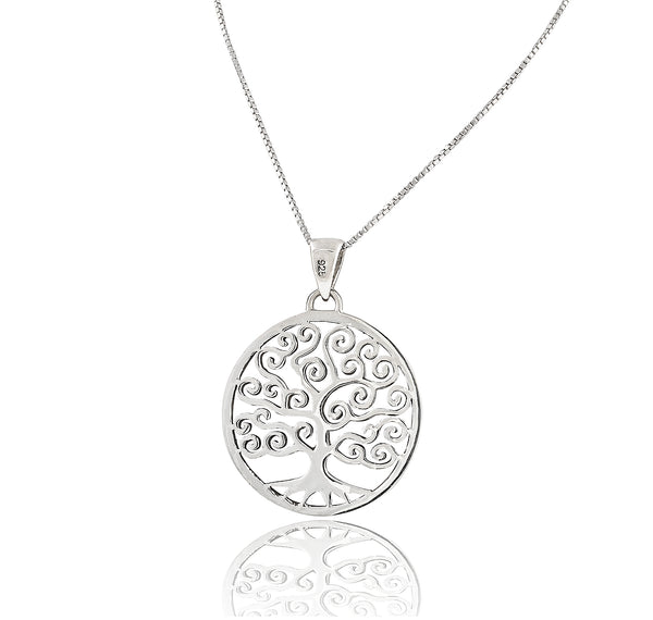 Sterling Silver Big Celtic Tree of Life Necklace